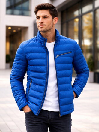 Stylová pánská bunda v modré barvě