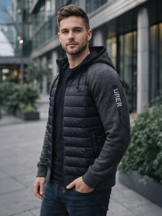 Pánská přechodná bunda v tmavě šedé barvě