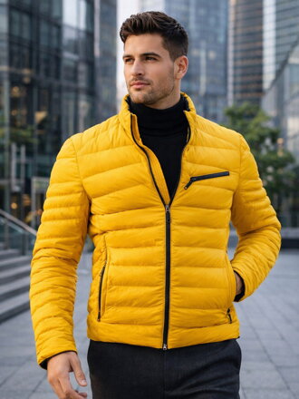 Přechodná pánská bunda ve žluté barvě 