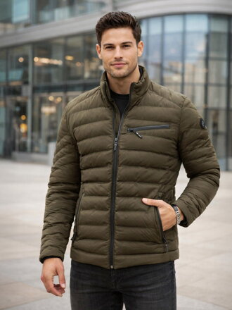 Přechodná pánská bunda khaki 