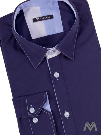 Pánská košile ve slim fit střihu VS-PK 1741 tmavě modrá