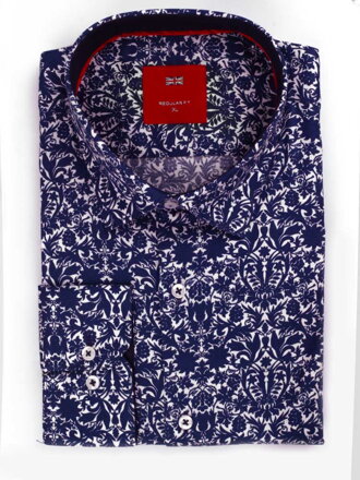 Pánská košile 24-021 se zajímavým modrým vzorem