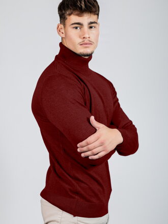 Pánský elegantní bordó rolák