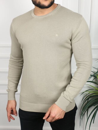 Pánský bavlněný svetr v šedé barvě
