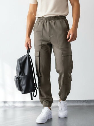 Pánské teplákové kalhoty s kapsami VSB CARGO MAN oliva