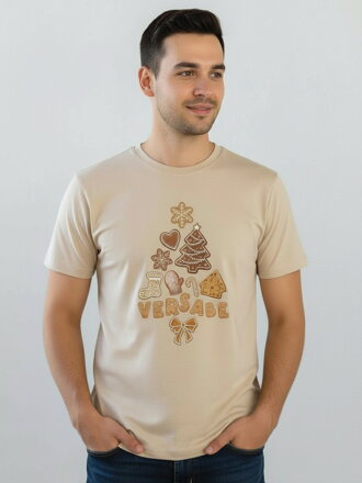 Pánske vianočné krémové tričko VSB PERNÍK