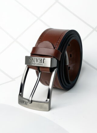 Světle hnědý kožený pánský pásek JEANS 4cm