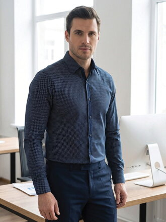 Luxusní pánská bavlněná košile SLIM FIT STŘIH VS-PK-1721