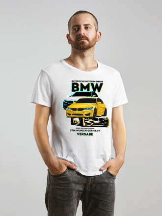 Pánské bílé tričko s potiskem VSB BMW