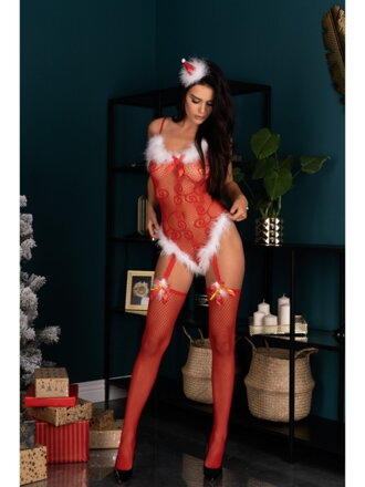 Vánoční smyslný bodystocking SHIVALI