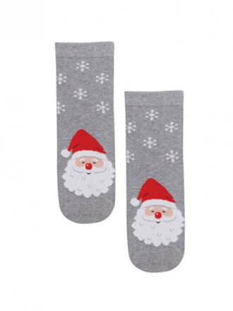 Dámské vánoční ponožky šedé s Mikulášem WOLA