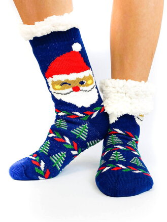 Dámské vánoční ponožky MIKULÁŠ L26002 tmavě-modré