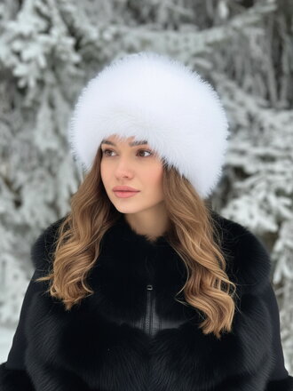 Luxusní dámská čepice LUXURY bílá 