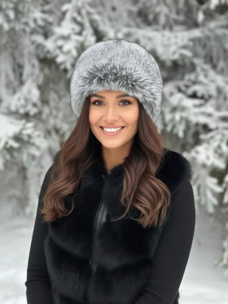 Čepice z umělé kožešiny LUXURY šedá