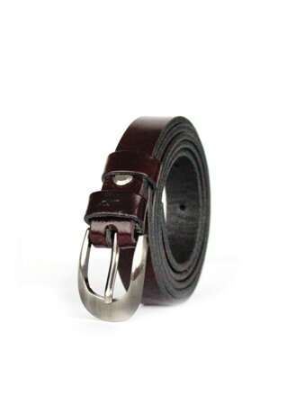 Dámský kožený pásek DM-1,5-21-64 tmavě bordó s odleskem