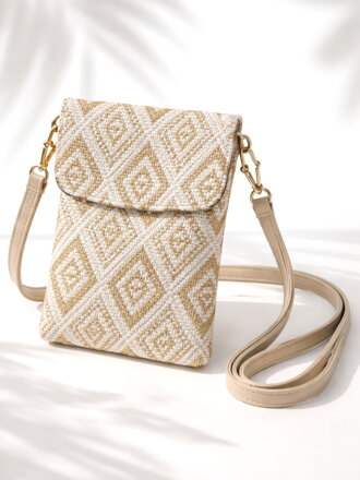 Dámská mini kabelka se zlatým geometrickým vzorem
