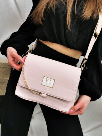 Pudrovo-růžová crossbody kabelka