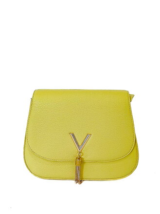 Trendy dámská kabelka ve žluté barvě s popruhem