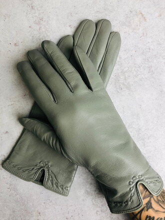 Dámské kožené rukavice šedé vyteplené