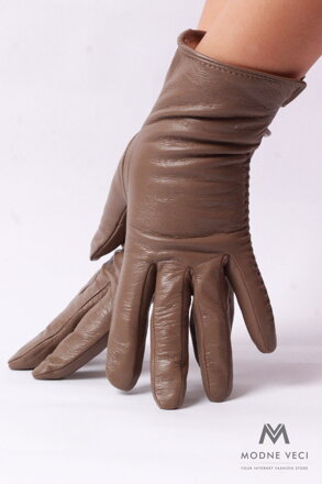 Dámské kožené rukavice v moka hnědé