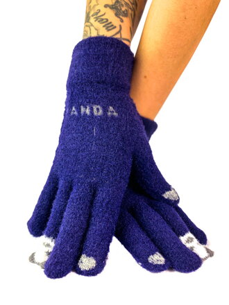 Dámské tmavě-modré rukavice PANDA