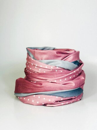 Dámský kašmírový šátek v růžově-šedé kombinaci barev