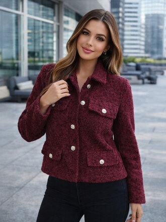 Dámská přechodná bunda ART0029 burgundy