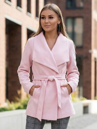 Dámský jarní kabát VS-DK2001 - růžový