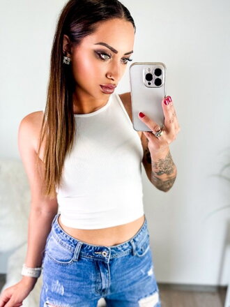 Dámský letní bílý croptop 