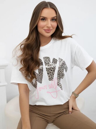 Bavlněné tričko 01-2361 LOVE bílé