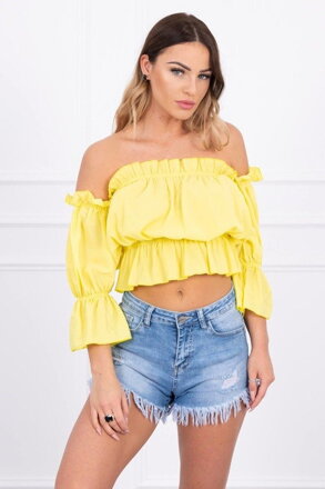 Letní dámský CROP TOP -5435 KS žlutá