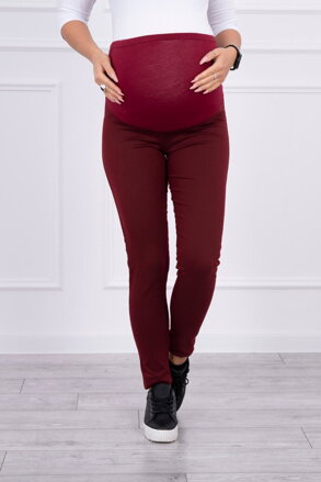 Těhotenské kalhoty 3672 v bordó barvě