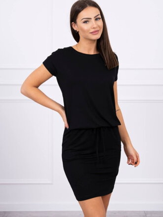 Černé šaty s krátkým rukávem 9074