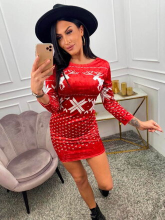 Dámské šaty ve vánočním provedení červené, černé