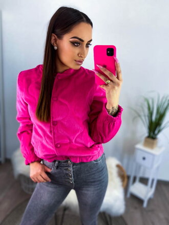 Přechodná bomber bunda v růžové barvě