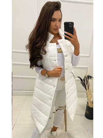 Elegantní šusťáková vesta v bílé barvě