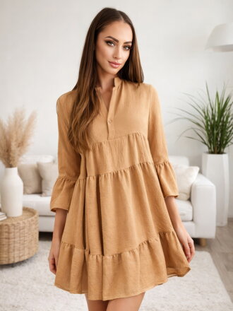 Trendy dámské košilové šaty CAMEL 