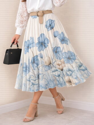 Dámská květinová plisovaná sukně