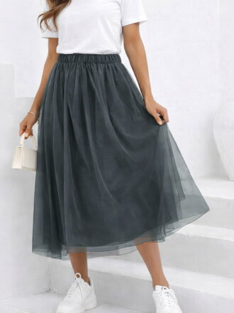 Luxusní dámská tylová sukně tmavě modré barvy