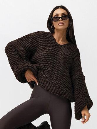 Dámsky oversize sveter PATRICIA čoko