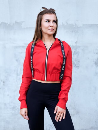 Crop Top mikina do pasu VSB LEA red