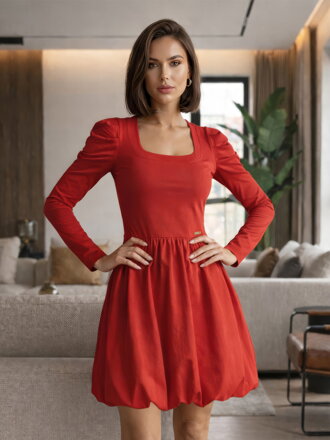 Dámské červené šaty s dlouhým rukávem VSB ZOJA