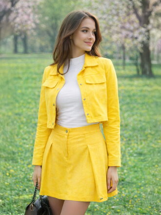 Dámský komplet sako + sukně ve žluté barvě VSB LISA