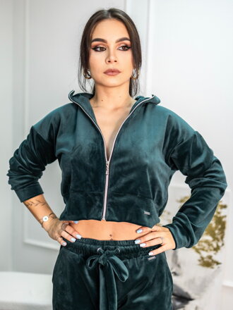 Trendy dámská mikina na zip VSB NORA smaragd