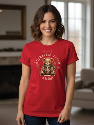 Krásné VSB Vánoční tričko v červené barvě