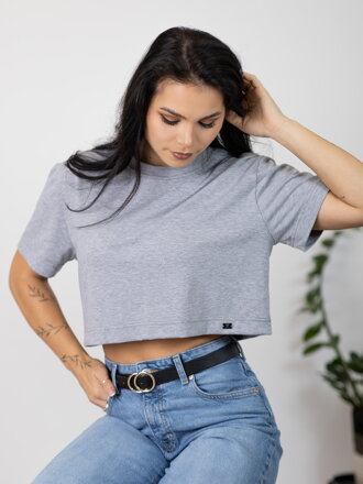 Bavlněný croptop v šedé barvě VSB LILLY