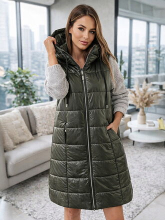 Dámská sportovní vesta v tmavě zelené barvě