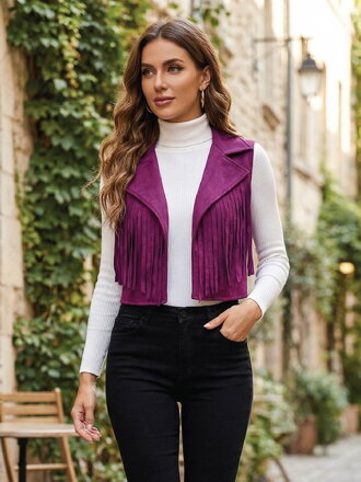 Dámská croptop fialová vesta