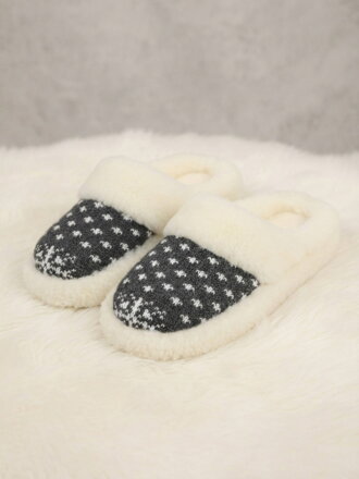 Úžasné papuče z ovčí vlny model 64 vločka šedá