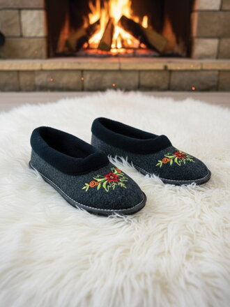 Dámské papuče model 60 balerínky s kvítkami